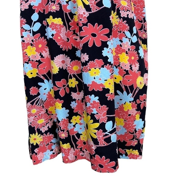 Modcloth Flowerpower ‘60s Style Mini Sundress Black/Pink/Yellow/Blue Size M - Picture 3 of 15